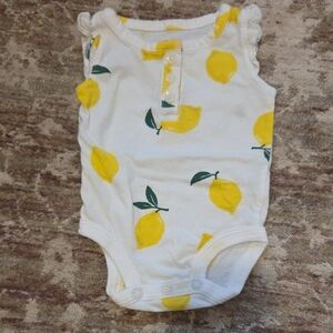 Carter's White and Yellow Lemon Print Bodysuit